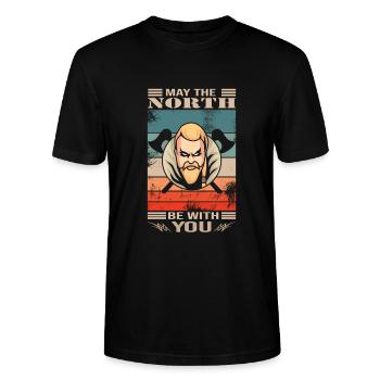 Viking - T-shirt bio CRAFTER Stanley Stella Unisexe - noir - Devant - Alina (178cm) & Michal (187cm)
