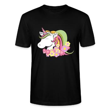 licorne - T-shirt bio CRAFTER Stanley Stella Unisexe - noir - Devant - Alina (178cm) & Michal (187cm)