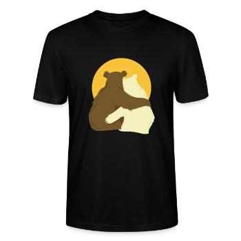 Bär liebe Mama Papa Bär - Stanley/Stella Unisex Bio-T-Shirt CRAFTER - Schwarz - Vorne - Alina (178cm) & Michal (187cm)
