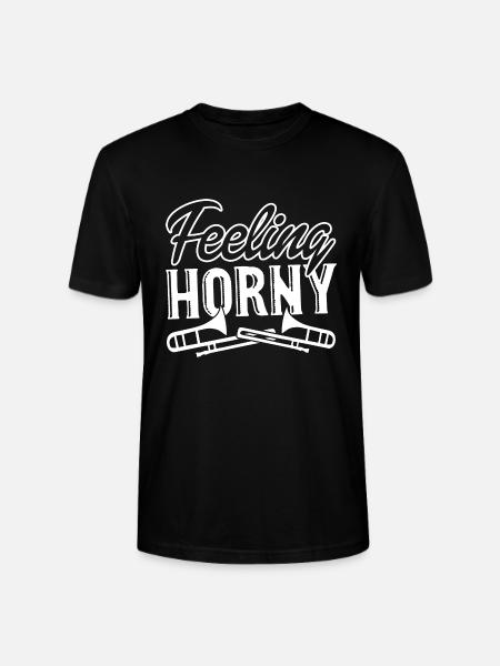 Trombone Trombone Felling Horny - Stanley/Stella CRAFTER Unisex Organic T-Shirt - black