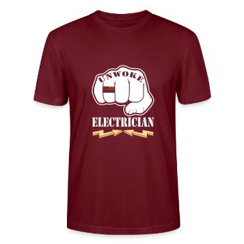 Electrician - Stanley/Stella CRAFTER Unisex Organic T-Shirt - burgundy - Front - Alina (178cm) & Michal (187cm)