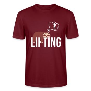 Culturisme - T-shirt bio CRAFTER Stanley Stella Unisexe - bordeaux - Devant - Alina (178cm) & Michal (187cm)