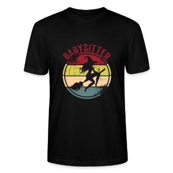Babysitter - Stanley/Stella CRAFTER Unisex Organic T-Shirt - black - Front - Alina (178cm) & Michal (187cm)