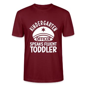 Kindergarten - Stanley/Stella CRAFTER Unisex Organic T-Shirt - burgundy - Front - Alina (178cm) & Michal (187cm)