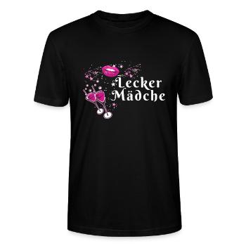 Lecker mädche, leckermädsche,karneval,Sterne, part - Stanley/Stella Unisex Bio-T-Shirt CRAFTER - Schwarz - Vorne - Alina (178cm) & Michal (187cm)