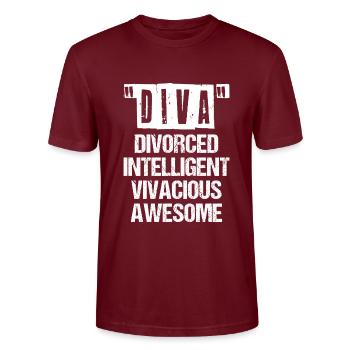 Divorce - T-shirt bio CRAFTER Stanley Stella Unisexe - bordeaux - Devant - Alina (178cm) & Michal (187cm)