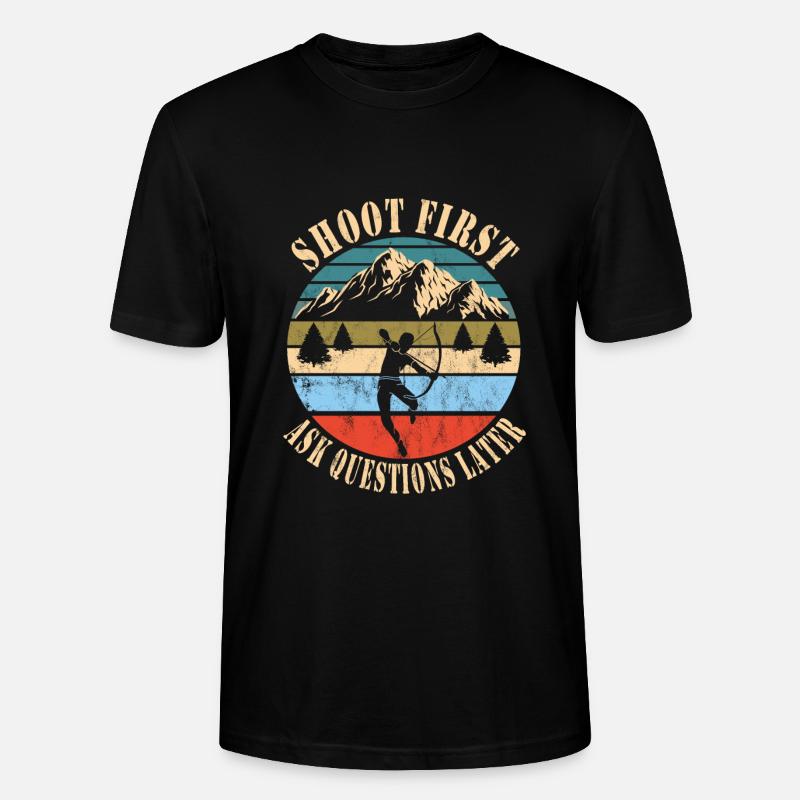 Bogen Jagd - Stanley/Stella Unisex Bio-T-Shirt CRAFTER - Schwarz