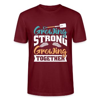 Allotments in the city - Stanley/Stella CRAFTER Unisex Organic T-Shirt - burgundy - Front - Alina (178cm) & Michal (187cm)