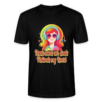 Festival - Stanley/Stella Unisex Bio-T-Shirt CRAFTER - Schwarz - Vorne - Alina (178cm) & Michal (187cm)