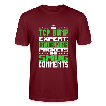 Network Engineer - Stanley/Stella CRAFTER Unisex Organic T-Shirt - burgundy - Front - Alina (178cm) & Michal (187cm)