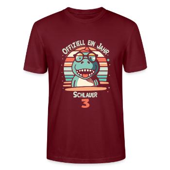 3. Geburtstag - Stanley/Stella Unisex Bio-T-Shirt CRAFTER - Burgunderrot - Vorne - Alina (178cm) & Michal (187cm)