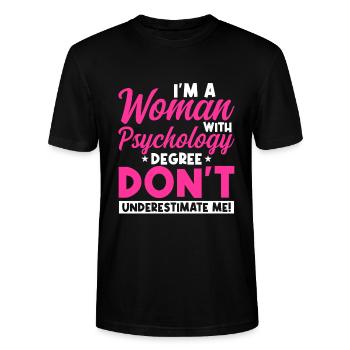 Psychologist - Stanley/Stella CRAFTER Unisex Organic T-Shirt - black - Front - Alina (178cm) & Michal (187cm)