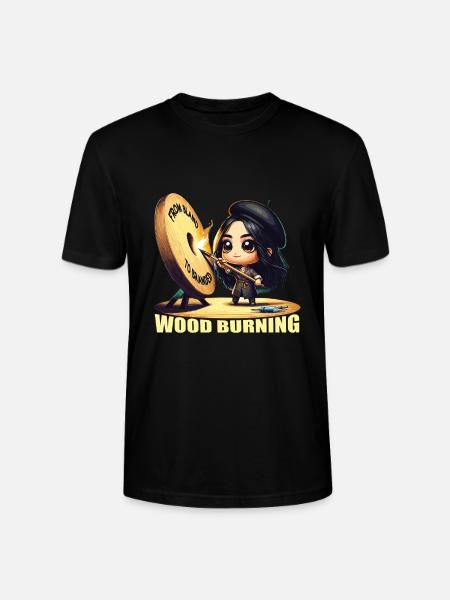 Wood burning - Stanley/Stella CRAFTER Unisex Organic T-Shirt - black