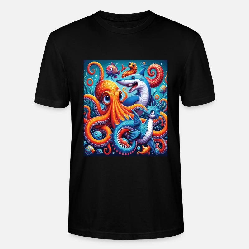 Méduse - T-shirt bio CRAFTER Stanley Stella Unisexe - noir