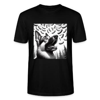 Schäferhund - Stanley/Stella Unisex Bio-T-Shirt CRAFTER - Schwarz - Vorne - Alina (178cm) & Michal (187cm)