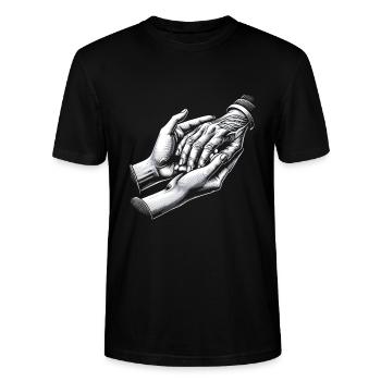 Altenpflegerin - Stanley/Stella Unisex Bio-T-Shirt CRAFTER - Schwarz - Vorne - Alina (178cm) & Michal (187cm)