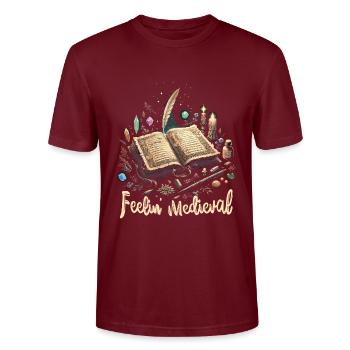 Medieval Market - Stanley/Stella CRAFTER Unisex Organic T-Shirt - burgundy - Front - Alina (178cm) & Michal (187cm)