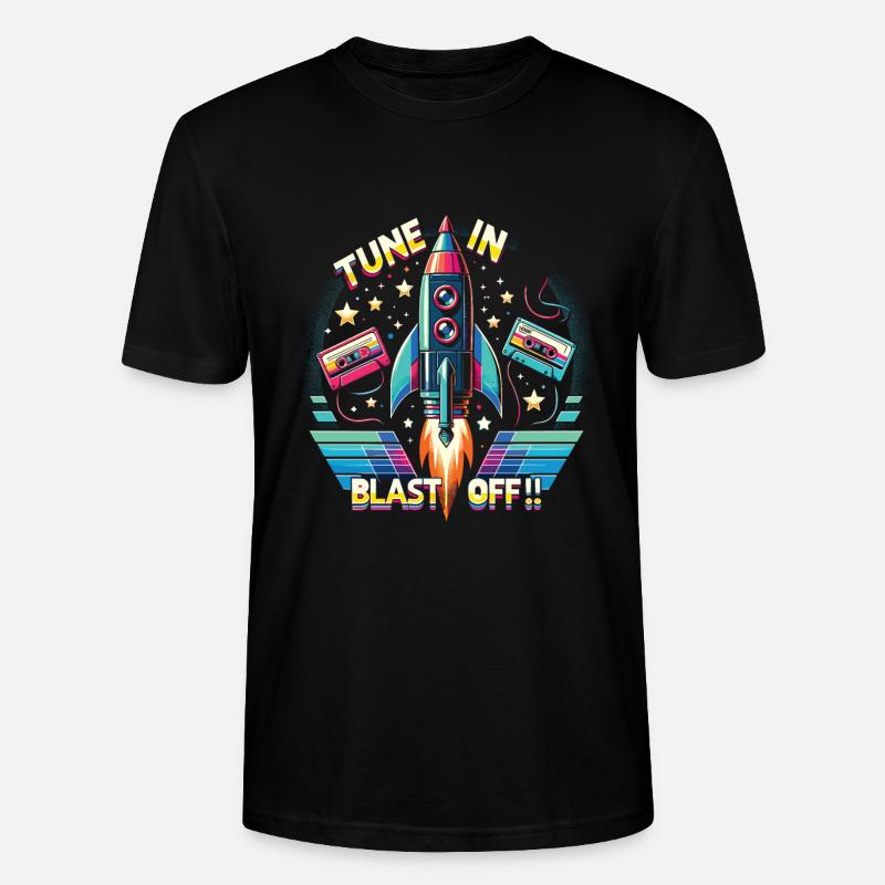Rakete - Stanley/Stella Unisex Bio-T-Shirt CRAFTER - Schwarz