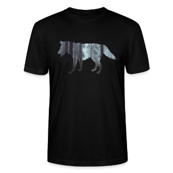 Wolf - Stanley/Stella Unisex Bio-T-Shirt CRAFTER - Schwarz - Vorne - Alina (178cm) & Michal (187cm)