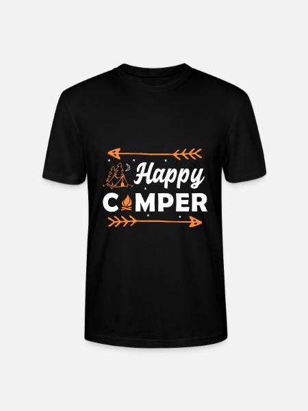 Happy Camper zelten Camping - Stanley/Stella CRAFTER Unisex Organic T-Shirt - black