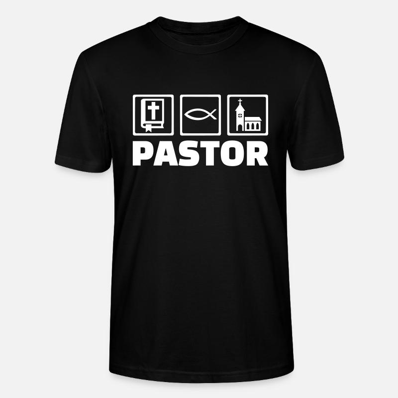 Pastor - Stanley/Stella Unisex Bio-T-Shirt CRAFTER - Schwarz