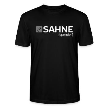 SAHNE [spender] - Stanley/Stella Unisex Bio-T-Shirt CRAFTER - Schwarz - Vorne - Alina (178cm) & Michal (187cm)