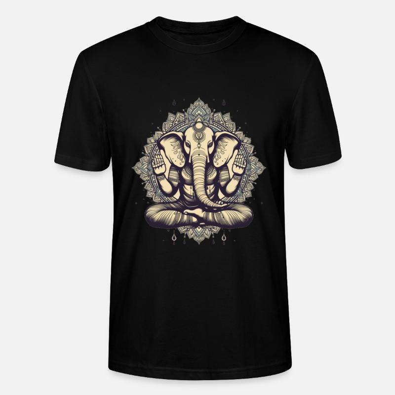 yoga Elefant - Stanley/Stella Unisex Bio-T-Shirt CRAFTER - Schwarz