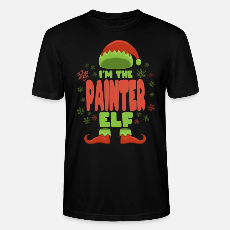 Peintre elfe de Noël - T-shirt bio CRAFTER Stanley Stella Unisexe - noir