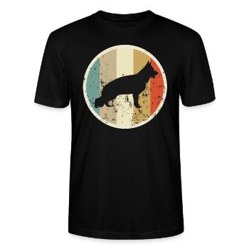 Deutscher Schäferhund - Stanley/Stella Unisex Bio-T-Shirt CRAFTER - Schwarz - Vorne - Alina (178cm) & Michal (187cm)