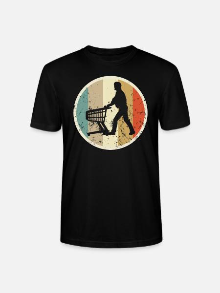 Mann mit Einkaufswagen Supermarkt - Stanley/Stella Unisex Bio-T-Shirt CRAFTER - Schwarz