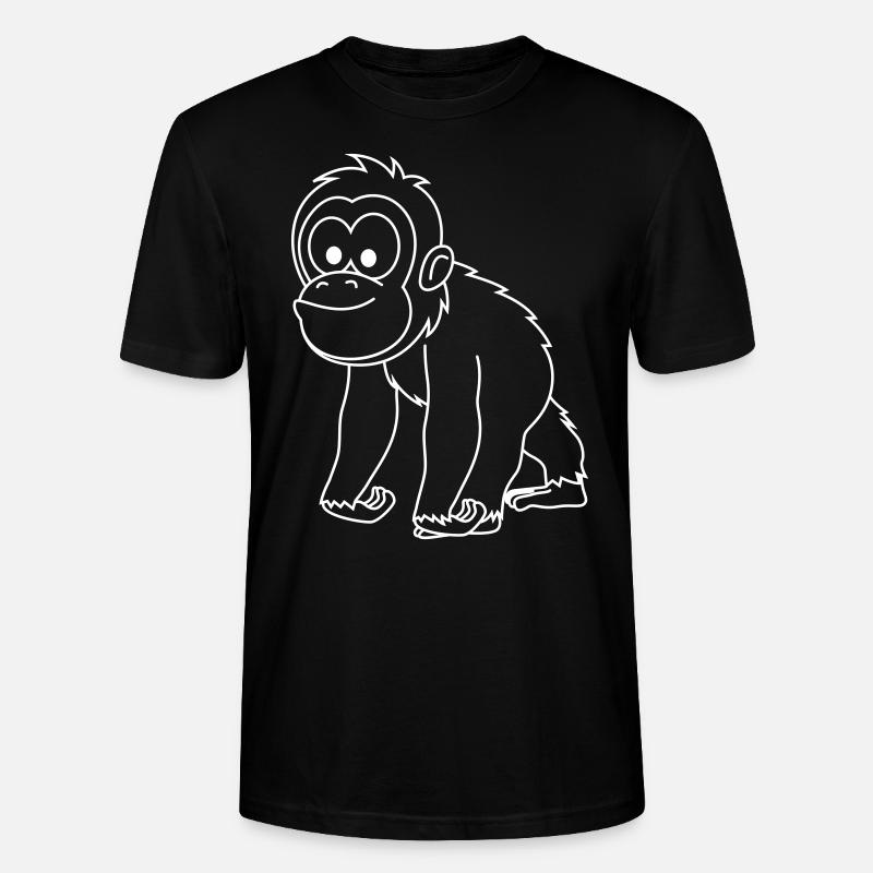 Orangutan monkey comic - Stanley/Stella CRAFTER Unisex Organic T-Shirt - black