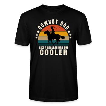 cowboy dad. cowboy - Stanley/Stella CRAFTER Unisex Organic T-Shirt - black - Front - Alina (178cm) & Michal (187cm)