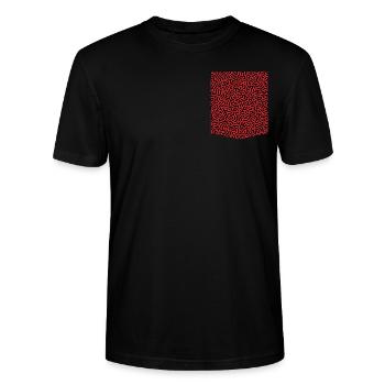 printed pocket bunte Pockets colorful pocket - Stanley/Stella CRAFTER Unisex Organic T-Shirt - black - Front - Alina (178cm) & Michal (187cm)