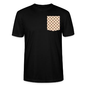 t-shirt pocket dog pattern design pocket pockets - Stanley/Stella CRAFTER Unisex Organic T-Shirt - black - Front - Alina (178cm) & Michal (187cm)