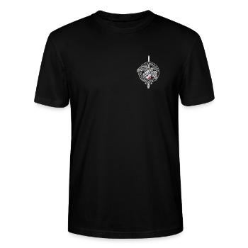Special Forces Commando Badge France Graphic - Stanley/Stella CRAFTER Unisex Organic T-Shirt - black - Front - Alina (178cm) & Michal (187cm)