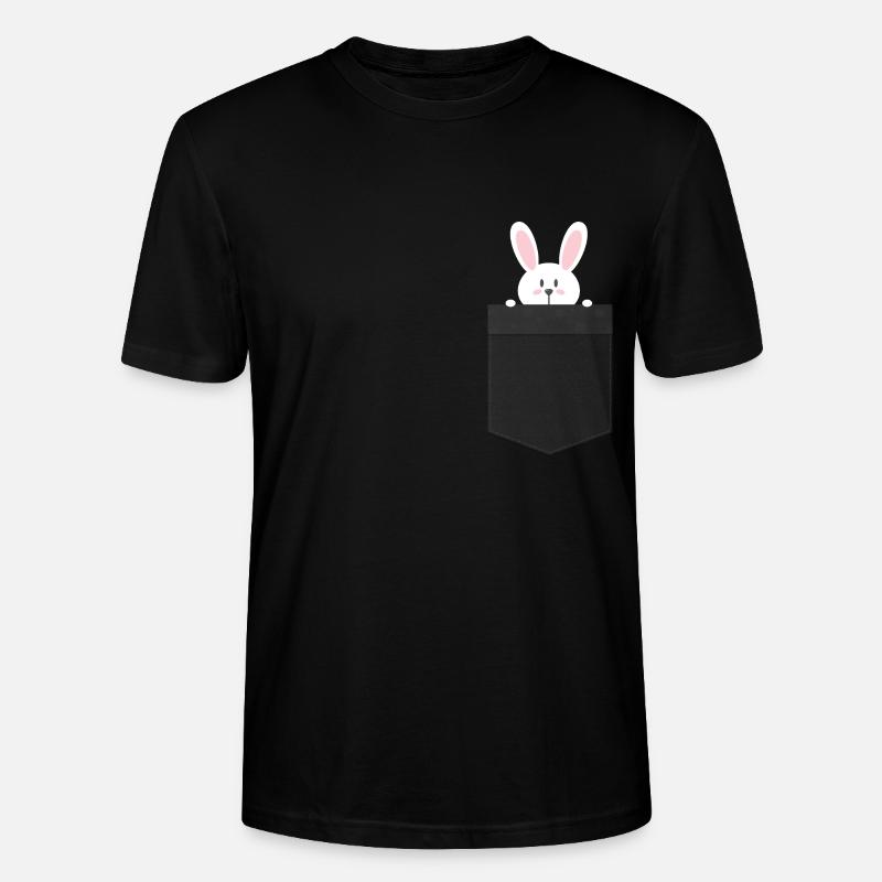 Osterhase in der Brusttasche. - Stanley/Stella Unisex Bio-T-Shirt CRAFTER - Schwarz