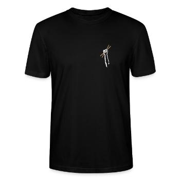 Drummer Drumsticks Chest - Stanley/Stella Unisex Bio-T-Shirt CRAFTER - Schwarz - Vorne - Alina (178cm) & Michal (187cm)