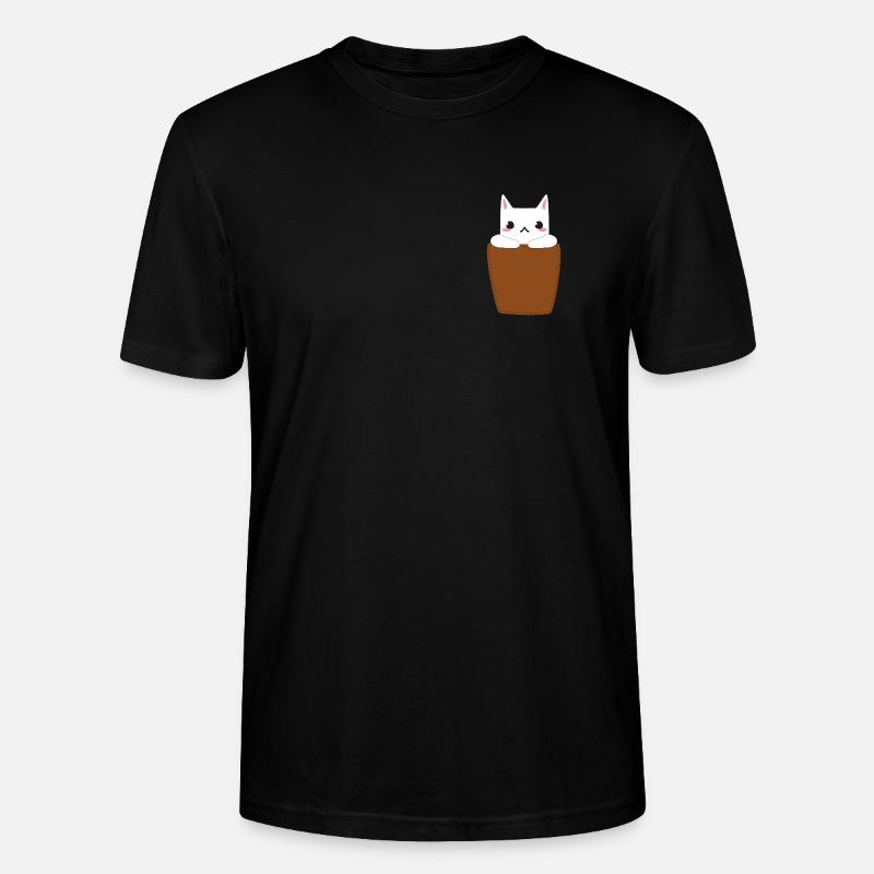 Katze in Brusttasche - Stanley/Stella Unisex Bio-T-Shirt CRAFTER - Schwarz