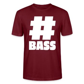 Hashtag Bass - Subwoofer Box Geschenk - Stanley/Stella Unisex Bio-T-Shirt CRAFTER - Burgunderrot - Vorne - Alina (178cm) & Michal (187cm)