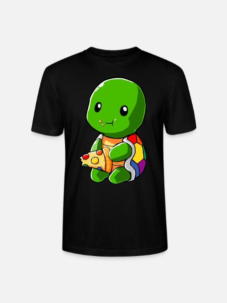 Turtle LGBT Pizza Gay Pride - Stanley/Stella CRAFTER Unisex Organic T-Shirt - black