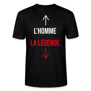 L'homme et la légende - T-shirt bio CRAFTER Stanley Stella Unisexe - noir - Devant - Alina (178cm) & Michal (187cm)