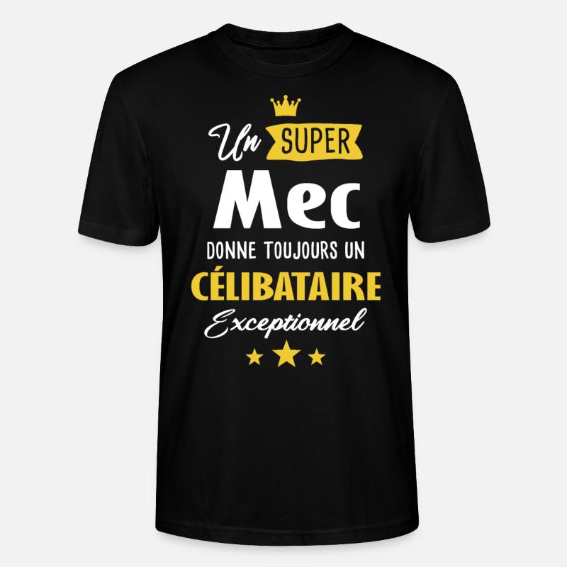 Mec célibataire célibat - T-shirt bio CRAFTER Stanley Stella Unisexe - noir