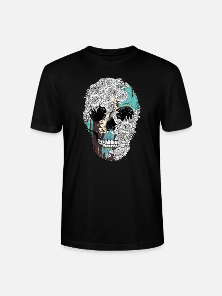 Stylischer Totenkopf - Mint - Stanley/Stella Unisex Bio-T-Shirt CRAFTER - Schwarz