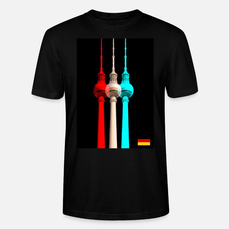 Tour de télévision de Berlin - T-shirt bio CRAFTER Stanley Stella Unisexe - noir