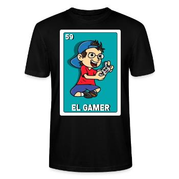 El Gamer Mexican Lottery Card Gambler - Stanley/Stella CRAFTER Unisex Organic T-Shirt - black - Front - Alina (178cm) & Michal (187cm)