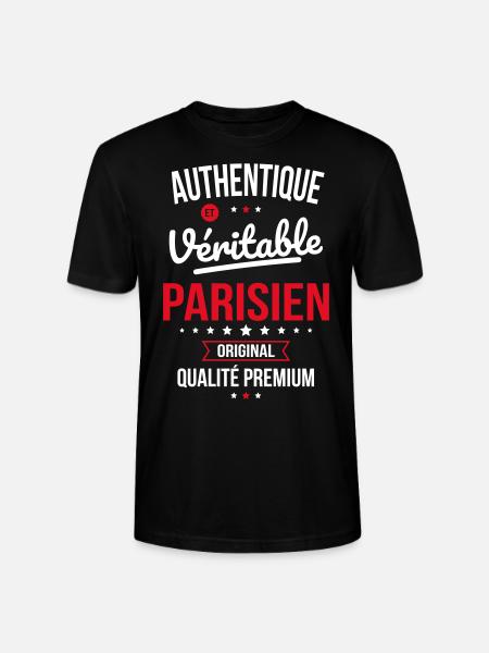 Authentique et véritable Parisien - Original - T-shirt bio CRAFTER Stanley Stella Unisexe - noir