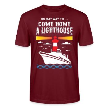 Lighthouse - Stanley/Stella Unisex Bio-T-Shirt CRAFTER - Burgunderrot - Vorne - Alina (178cm) & Michal (187cm)