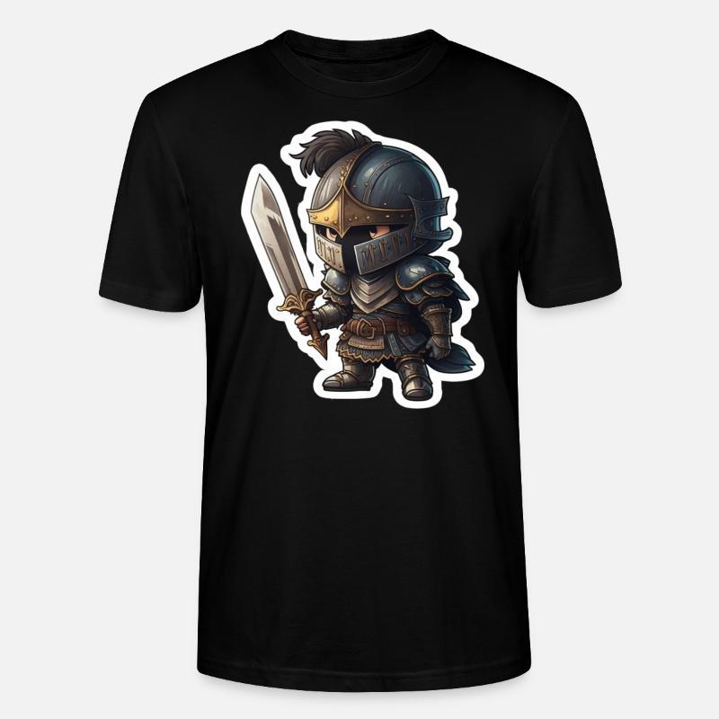 Dunkler Chibi Ritter - Stanley/Stella Unisex Bio-T-Shirt CRAFTER - Schwarz