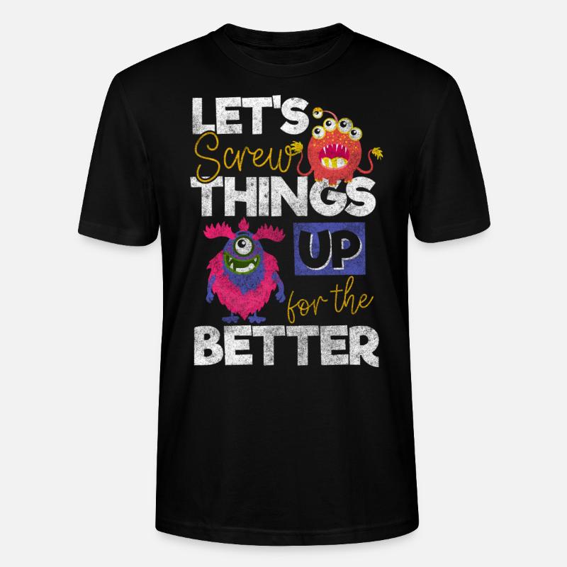 Les monstres effraient terriblement mignons - T-shirt bio CRAFTER Stanley Stella Unisexe - noir