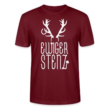 Ewiger Stenz - Stanley/Stella Unisex Bio-T-Shirt CRAFTER - Burgunderrot - Vorne - Alina (178cm) & Michal (187cm)